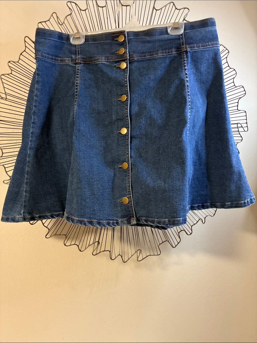 Draper James Blue Denim Skirt Button- Front Size 14